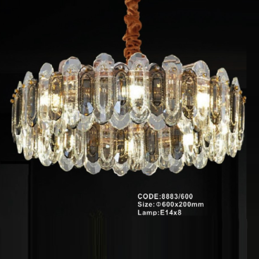 CODE: 8883/600: Đèn thả Phale - KT: Ø600mm x H200mm - Đèn E14 x 8 bóng