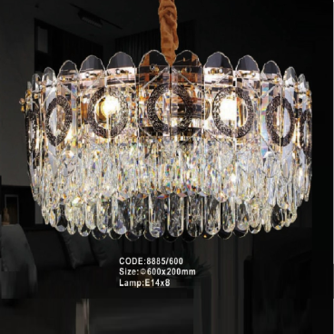 CODE: 8885/600: Đèn thả Phale - KT: Ø600mm x H200mm - Đèn E14 x 8 bóng