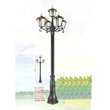 NVT 889/5: Đèn trụ sân vườn hợp kim 5 tay