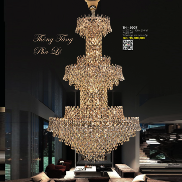 TH - 8907: Đèn thả Phale K9 cao cấp - KT: Ø1200mm x H1900mm - Bóng đèn E14 x 67 bóng