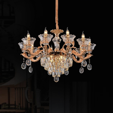 35 - DC891T10:  Đèn chùm nến Phale 10 tay - KT: Ø930mm x H650mm - Bóng đèn nến E14 x 14 bóng