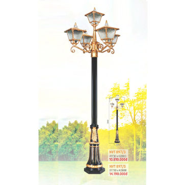 NVT 897/5: Đèn trụ sân vườn hợp kim 5 tay