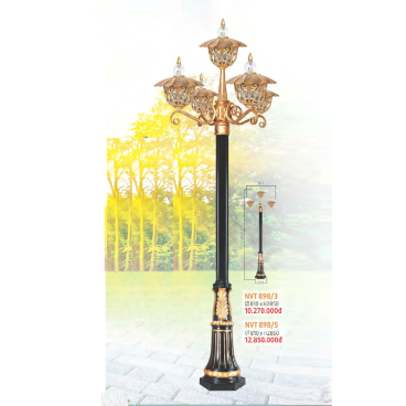 NVT 898/5: Đèn trụ sân vườn hợp kim 5 tay