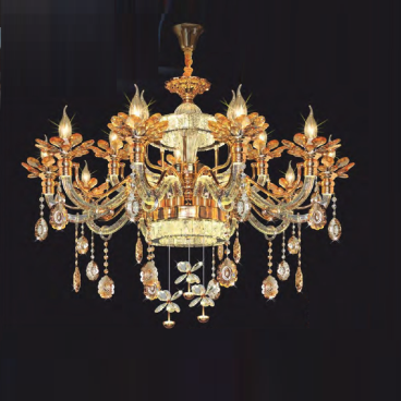 NC 9006/10+5LED: Đèn chùm Phale nến 15 tay - KT: Ø1000mm x H750mm +500mm - Bóng đèn nến E14 x 15 bóng + đèn LED