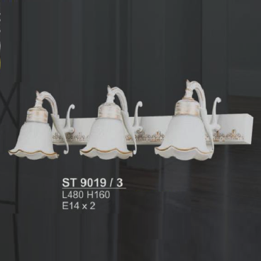 SN - ST 9019/3: Đèn rọi tranh/gương 3 bóng - KT: L480mm x H160mm - Đèn chân E14 x 3 bóng