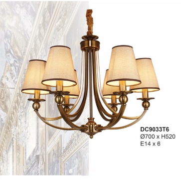 35 - DC9033T6:  Đèn chùm 6 tay - KT: Ø700mm x H520mm - Bóng đèn E14 x 6 bóng