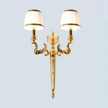 E- VD - 906: Đèn gắn tường đôi đồng xi vàng - KT: L350mm x H500mm - Đèn E14 x 2 bóng