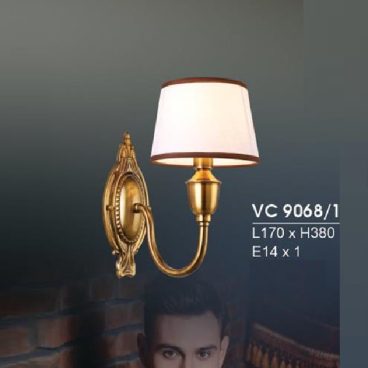 HF - VC 9068/1: Đèn gắn tường 1 bóng  - KT: L170mm x H380mm - Đèn E14 x 1 bóng
