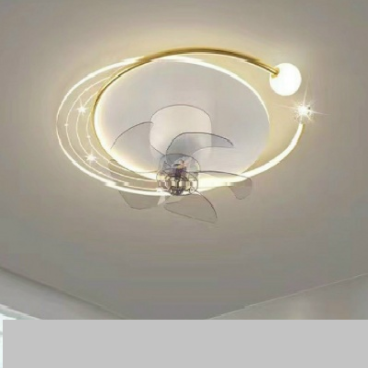 MO - 9078/Vàng: Quạt trần đảo đèn LED  - KT: Ø500mm x H120mm - Đèn LED đổi 3 màu