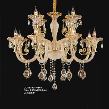 CODE: 9087/8+4: Đèn chùm nến 12 tay - KT: Ø830mm x H600mm - Bóng đèn nến E14 x 12 bóng