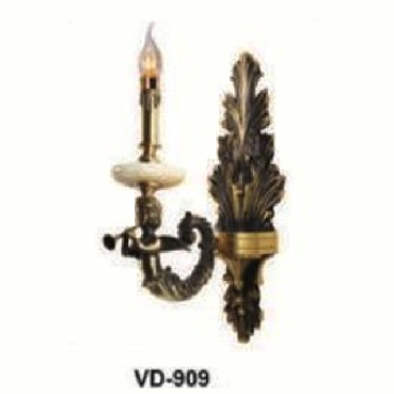 E - VD - 909: Đèn gắn tường đồng đơn - L160mm x H510mm - Đèn E14 x 1 bóng