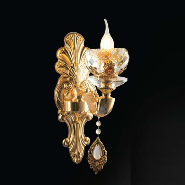 VE - VN - 9093/1: Đèn vách nến chao thủy tinh - KT: L140mm x H400mm - Đèn chân E14 x 1 bóng