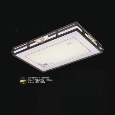 CODE: 9133-1000*700: Đèn áp trần LED - KT: L1000mm x W700mm x H100mm - Đèn LED 180W  ánh sáng đổi 3 màu