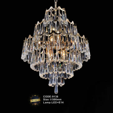 CODE: 9138: Đèn thả Phale- KT: Ø500mm - Đèn LED  đổi 3 màu + Bóng đèn E14