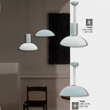 THD92: Đèn thả đơn - KT: L470mm x H400mm  - Đèn LED đổi 3 màu