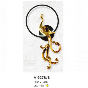 V 9278/B: Đèn gắn tường LED - KT: L250mm x H490mm - Đèn LED 14W ánh sáng vàng