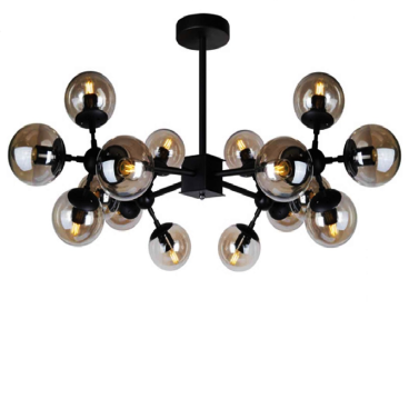 VE - T - 9283/16: Đèn chùm chao quả bi màu trà - KT: L1000mm - Đèn chân E27 x 16 bóng