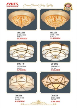 CATALOGUE ĐÈN HUFA ( CK TỪ 55%-65%)