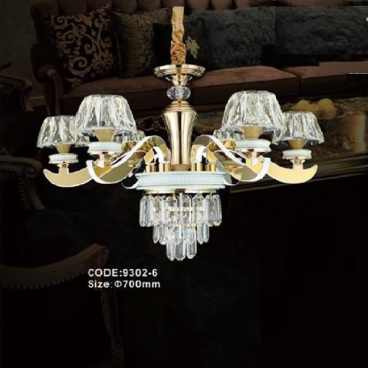 CODE: 9302- 6: Đèn chùm LED 6 tay - KT: Ø700mm - Đèn LED