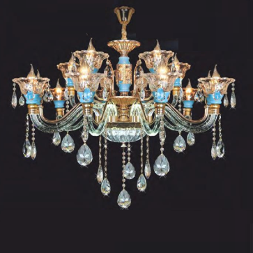 NC 9310/10+5: Đèn chùm nến 15 tay - KT: Ø1000mm x H800mm + 500mm - Đèn nến chân E14 x 15 bóng + Đèn LED