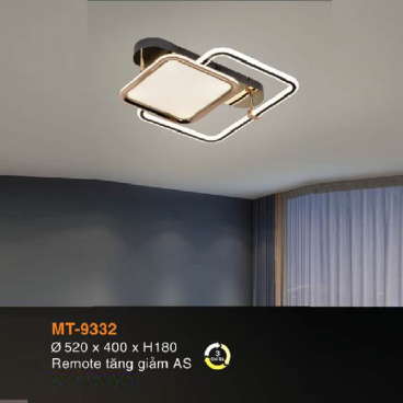 MT - 9332: Đèn áp trần  LED - KT: L520mm x W400mm x H180mm - Đèn LED đổi 3 màu