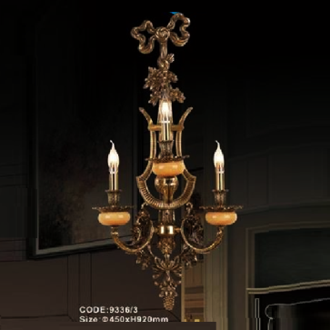 CODE: 9336/3: Đèn vách đồng 3 bóng - KT: L450mm x H920mm - Đèn chân E14 x 3 bóng
