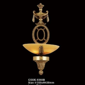 CODE: 9368B:  Đèn vách đồng chao đá - KT: Ø350mm x H430mm - Đèn E14 x 1 bóng