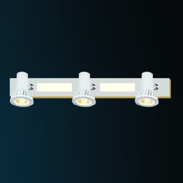 HF - SG - 952/3: Đèn rọi gương/tranh 3 bóng - KT: L450mm x W60mm x H150mm - Đèn LED COB 5W x 3 ánh sáng vàng