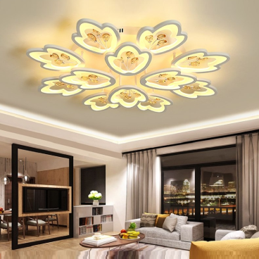 MO - 955A:  Đèn áp trần LED 12 cánh KT:  Ø850mm x H150mm - Đèn LED đổi 3 màu