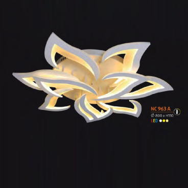 NC 963A: Đèn áp trần LED Mica - KT: Ø800mm x H110mm - Đèn LED đổi 3 màu - Remote