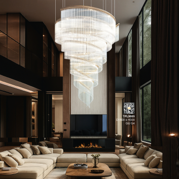 TPL9665: Đèn thả thông tầng LED Phale - KT: D1500mm x H3000mm - Bóng đèn LED GU G4