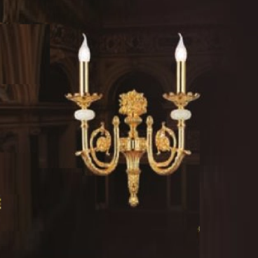 E - V-973/2: Đèn gắn tường nến đôi - KT: L380mm x W160mm x H480mm - Bóng đèn nến E14 x 2 bóng