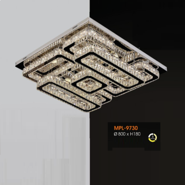 V - MPL- 9730: Đèn áp trần Phale LED - KT: L800mm xW800mm  x H180mm - Đèn LED đổi 3 màu