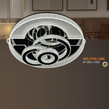 V - MPL- 9736/1000: Đèn áp trần LED - KT: Ø1000mm x H300mm - Đèn LED đổi 3 màu