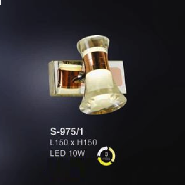 EU - S - 975/1: Đèn rọi tranh/gương - KT: L150mm  x H150mm - Đèn LED 10W ánh sáng đổi 3 màu