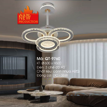 QT-9760: Quạt trần đèn LED