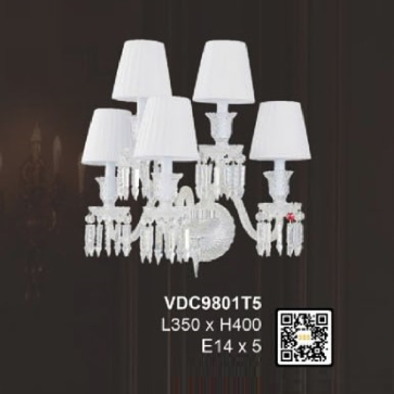 35 - VDC9801T5: Đèn gắn tường 5 bóng - KT: L350mm x H400mm - Bóng đèn E14 x 5 bóng