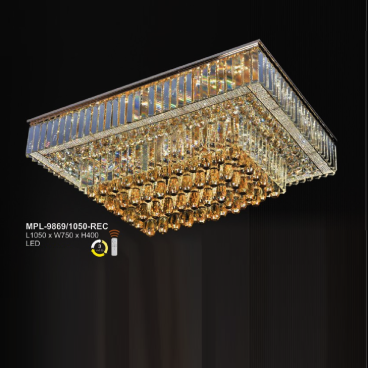 A - MPL - 9869/L1050 - REC: Đèn áp trần chữ nhật LED Phale - KT: L1050mm x W750mm x H400mm - Đèn LED đổi 3 màu