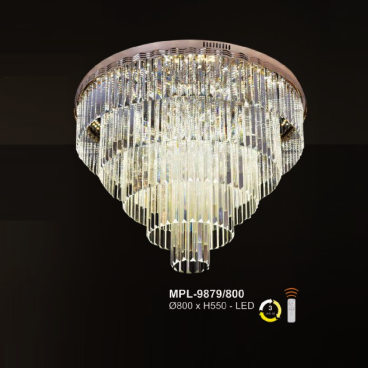 A - MPL - 9879/800: Đèn áp trần LED - KT: Ø800mm x H550mm - Đèn LED đổi 3 màu