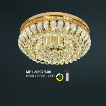 A - MPL - 9897/600: Đèn áp trần LED Phale - KT: Ø600mm x H360mm - Đèn LED đổi 3 màu