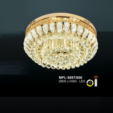 A - MPL - 9897/800: Đèn áp trần LED Phale - KT: Ø800mm x H360mm - Đèn LED đổi 3 màu