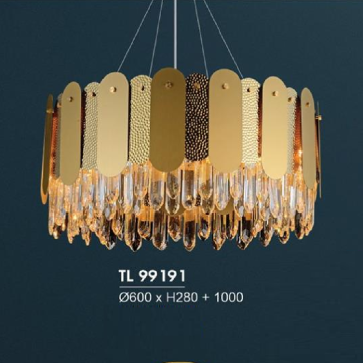 HF - CFL  99191: Đèn thả Phale  - KT: Ø600mm x H280mm +1000mm - Bóng đèn chân E14 x 10 bóng