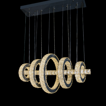 TH - 819-22: Đèn thả ngang 5 vòng Phale LED - KT: L800mm x Ø(200+300+400+300+200)mm x H900mm - Đèn LED đổi 3 màu