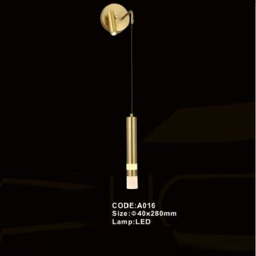 CODE: A016: Đèn gắn tường LED - KT: Ø40mm x 280mm - Đèn LED
