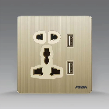 A300-5C+USB: Bộ ổ cắm đa năng 5 chấu + 2 cổng USB - 16A/250V