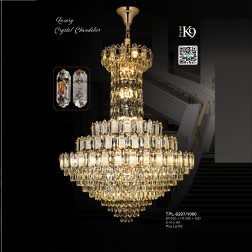 A - TPL - 6297/1000: Đèn thả Phale K9 - KT: Ø1000mm x H1500mm - Đèn E14 x 49 bóng