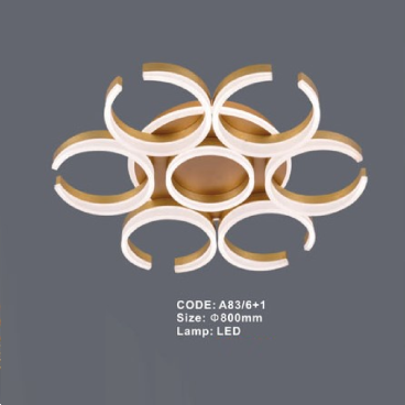 CODE: A83/6+1: Đèn áp trần LED - KT: Ø800mm - Đèn LED