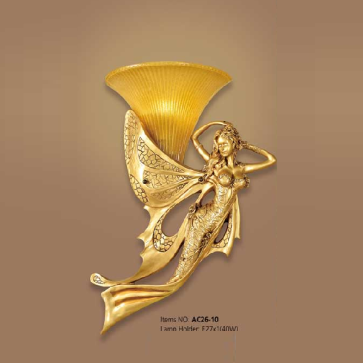 AC 26 - 10: Đèn áp tường 1 bóng hình cô gái - KT: Ø500mm x H600mm - Đèn chân E27 x 1 bóng