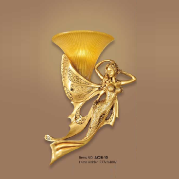 AC 26 - 10: Đèn áp tường 1 bóng hình cô gái - KT: Ø500mm x H600mm - Đèn chân E27 x 1 bóng