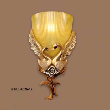AC 26 - 12: Đèn áp tường 1 bóng hình đôi thiên nga - KT: Ø280mm x H470mm - Đèn chân E27 x 1 bóng